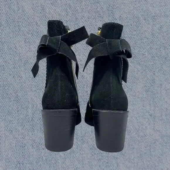 UGG Women's Fraise Whipstitch Suede Ankle Boots in Black, Size 6.5 - Picture 3 of 6